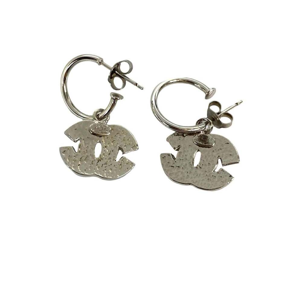 CHANEL Silver Logo Earrings - Picture 4 of 4